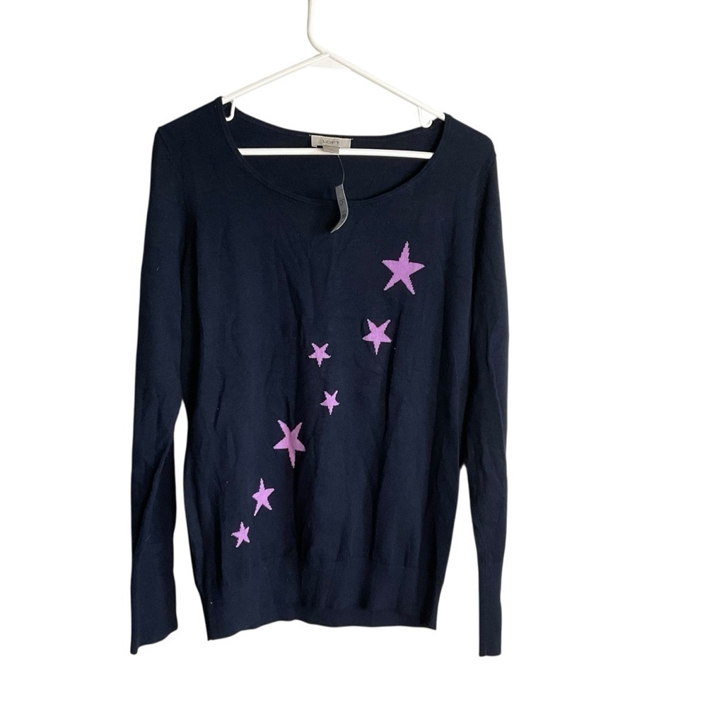 Ann Taylor Loft Dark Blue Knit Top